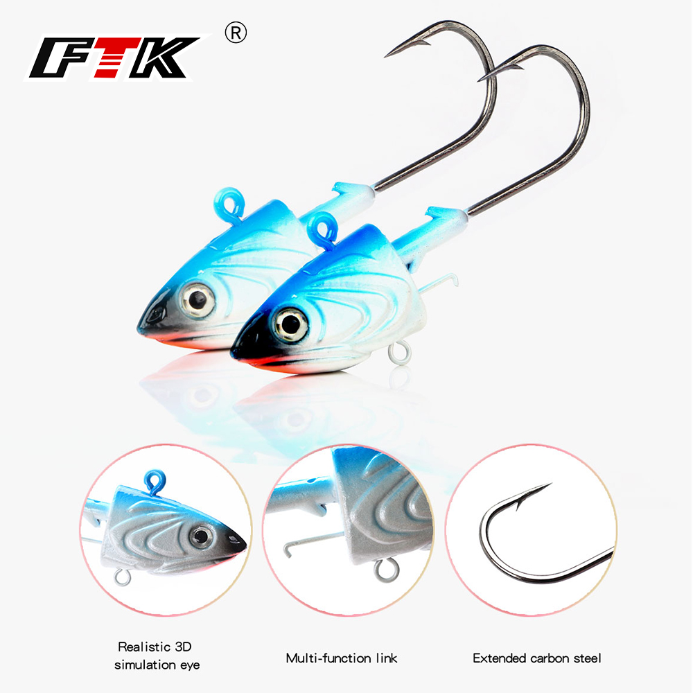 Fishing Lure Soft Plastic - FTK 2 adet Jig kafa balıkçılık