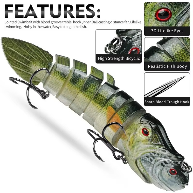 8 Eklemli Gerçekçi Yem 8 Bölüm - Fishing Lure Popper incelemesi ve fiyatı